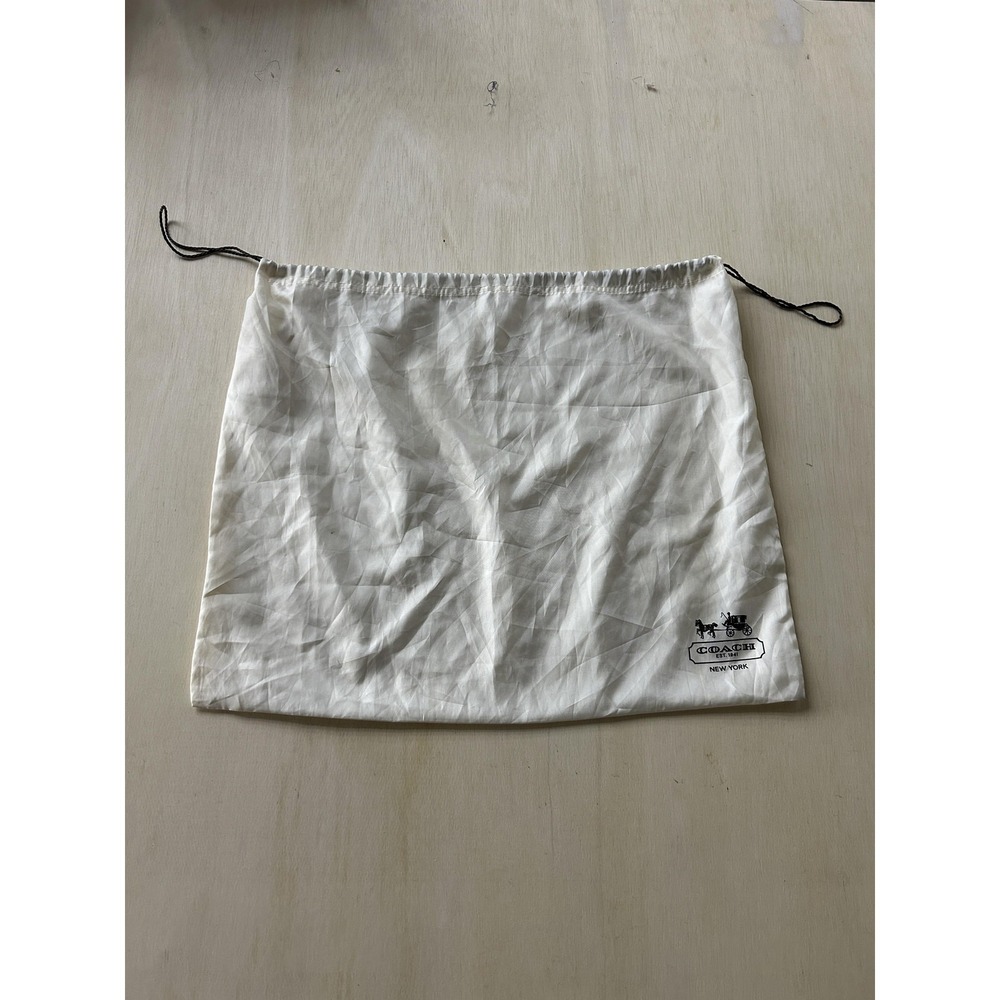 Coach Dustbag White Drawstring Logo Handbag Storage Pouch One Size Women